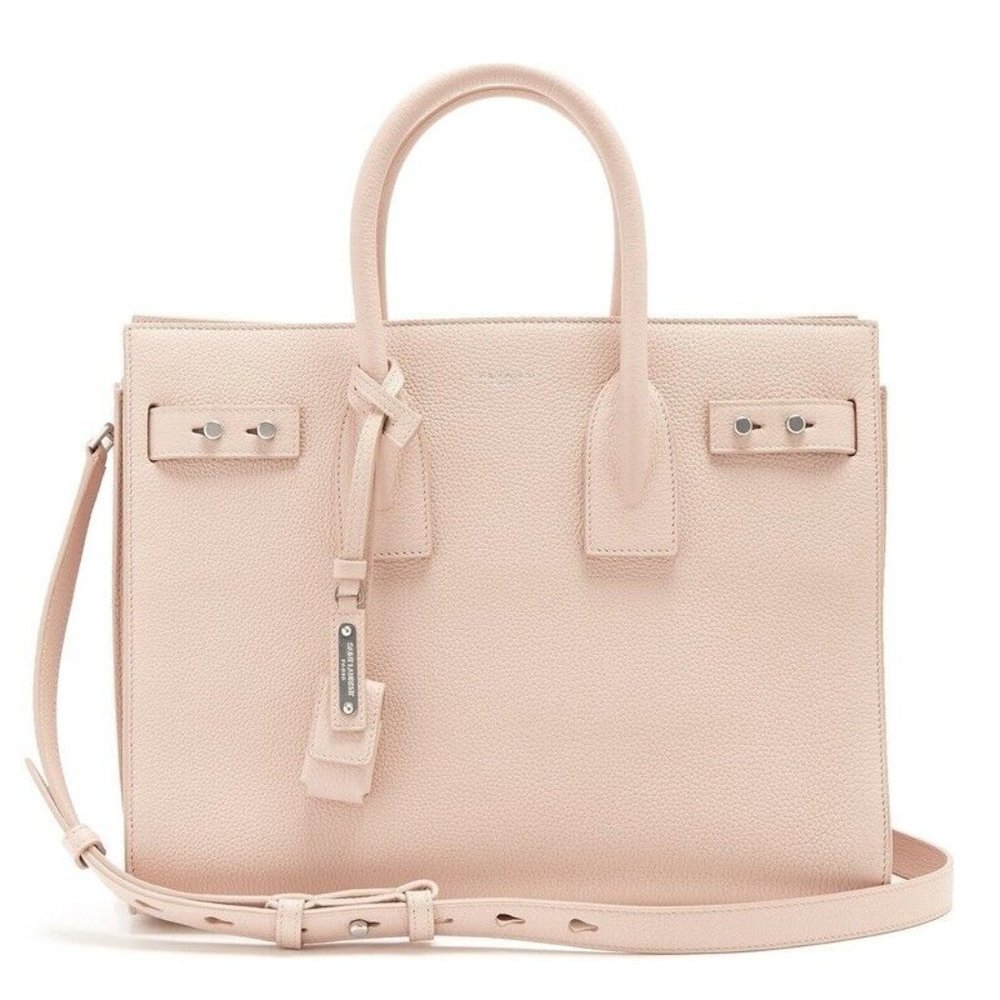 Saint Laurent Ysl Small Sac De Jour Tote leather supple Satchel Bag blush